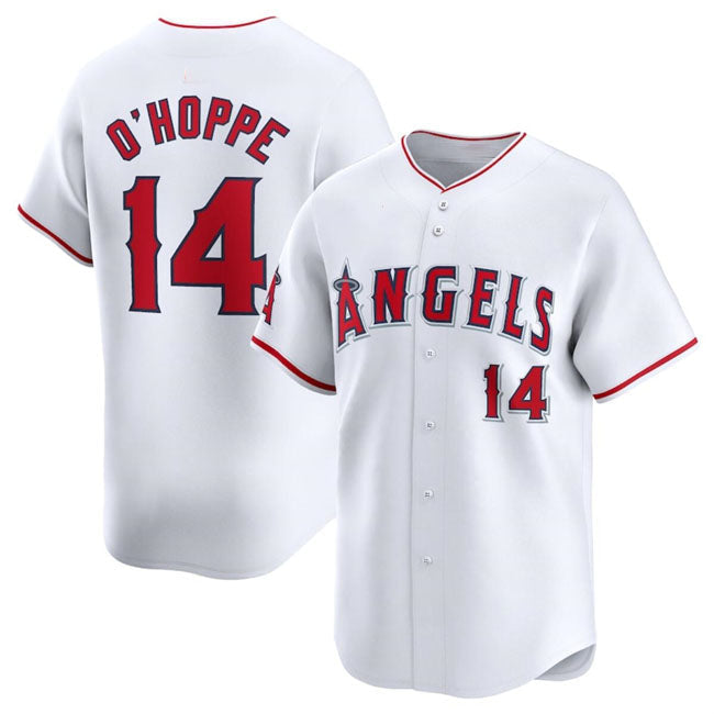 Los Angeles Angels #14 Logan O'Hoppe White Home Limited Stitched Baseball Jersey baseball jersey product view 1