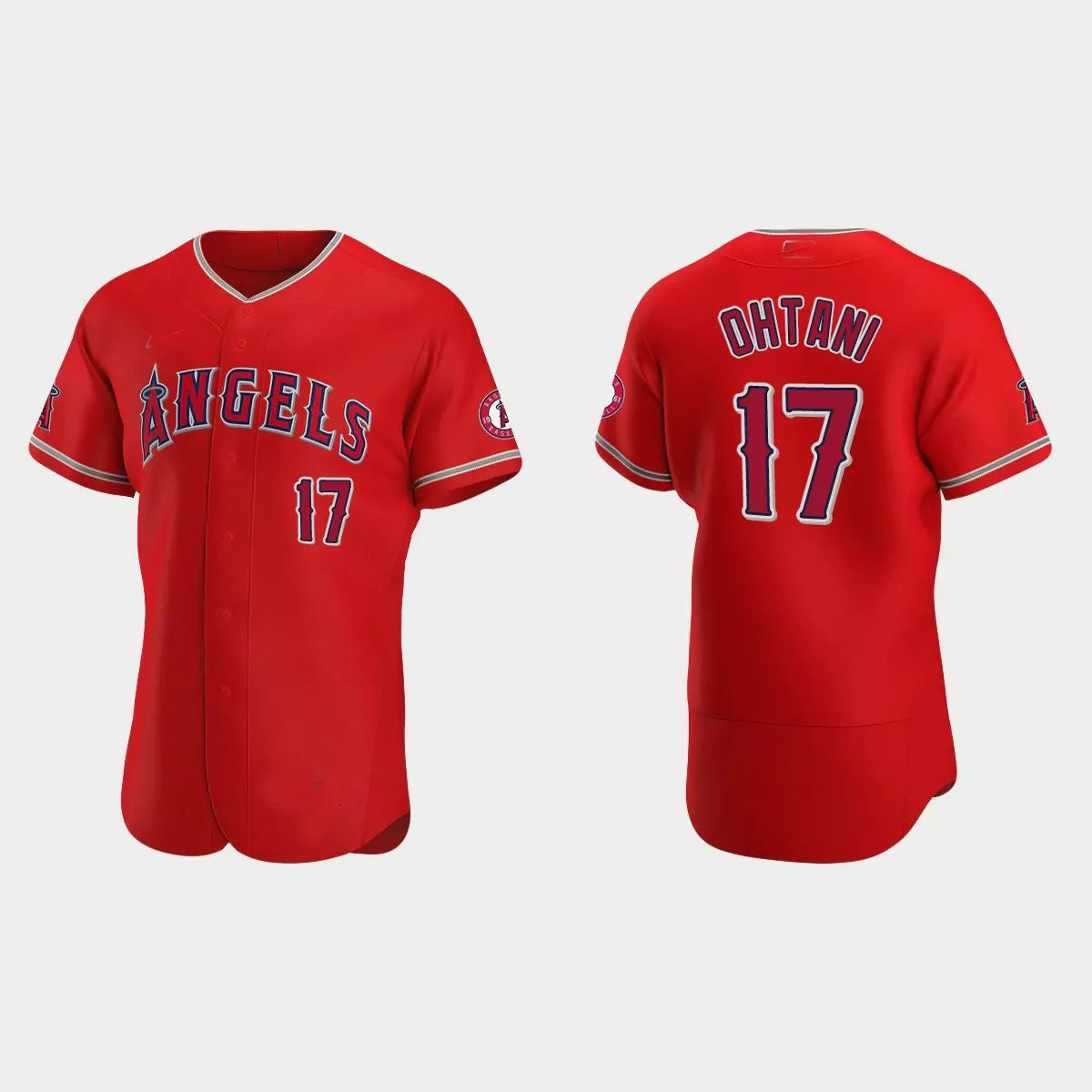 Los Angeles Angels #17 Shohei Ohtani 2020 Alternate Authentic Jersey ¨C Red Men Youth Women Baseball Jerseys baseball jersey product view 1