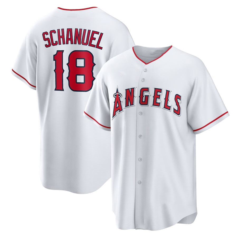 Los Angeles Angels #18 Nolan Schanuel Home Replica Jersey - White Stitched Baseball Jersey baseball jersey product view 1