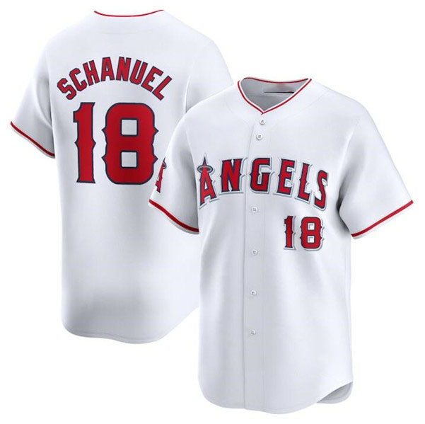 Los Angeles Angels #18 Nolan Schanuel White Home Limited Baseball Stitched Jersey baseball jersey product view 1