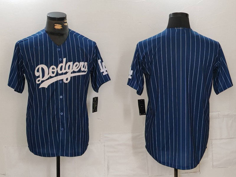 Los Angeles Dodgers Blank Navy Pinstripe Stitched Cool Base Baseball Jerseys baseball jersey product view 1