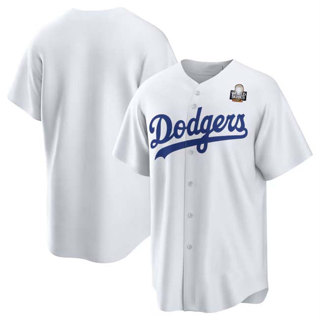 Los Angeles Dodgers Blank White 2024 World Series Cool Base Stitched Baseball Jersey baseball jersey product view 1