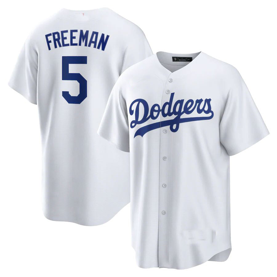Los Angeles Dodgers #5 Freddie Freeman White Replica Player Jersey Baseball Jerseys baseball jersey product view 1