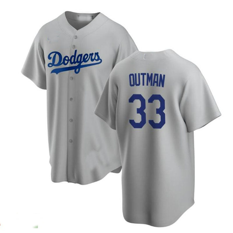 Los Angeles Dodgers #33 James Outman Gray Alternate Replica Jersey Baseball Jerseys baseball jersey product view 1