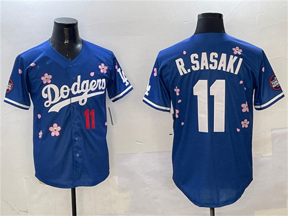 Los Angeles Dodgers #11 Roki Sasaki Royal 2025 Tokyo Series Limited Stitched Baseball Jersey baseball jersey product view 1