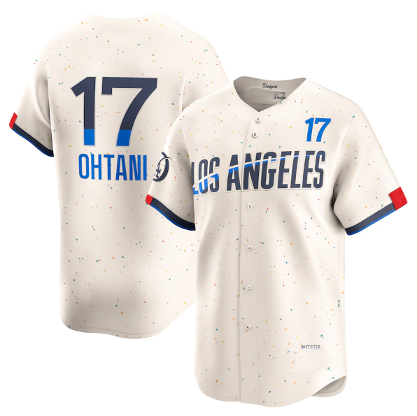 Los Angeles Dodgers #17 Shohei Ohtani Cream 2024 City Connect Limited Player Baseball Jerseys baseball jersey product view 1