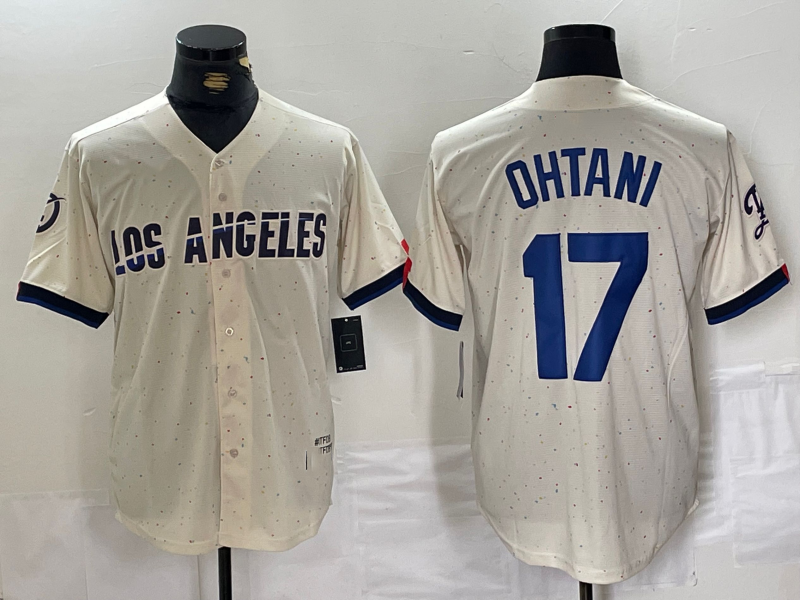 Los Angeles Dodgers #17 Shohei Ohtani Cream 2024 City Connect Limited Stitched Baseball Jerseys baseball jersey product view 1