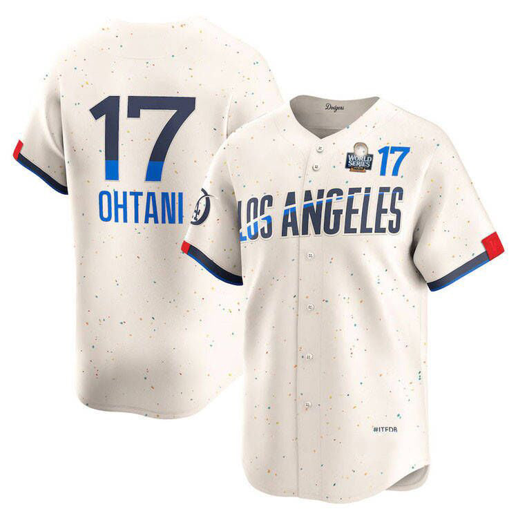 Los Angeles Dodgers #17 Shohei Ohtani Cream 2024 World Series Home Limited Cool Base Stitched Baseball Jersey baseball jersey product view 1