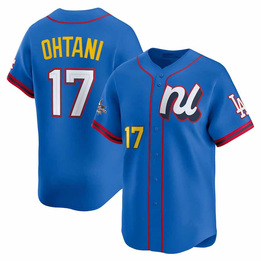 Los Angeles Dodgers #17 Shohei Ohtani National League 2025 All-Star Edition Limited Player Jersey - Blue Baseball Jersey baseball jersey product view 1