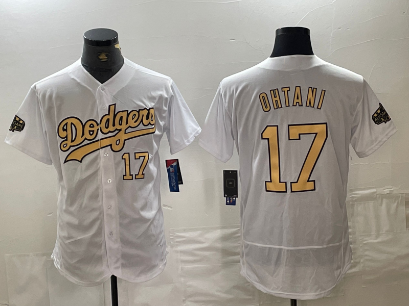 Los Angeles Dodgers #17 Shohei Ohtani Number White 2022 All Star Stitched Flex Base Baseball Jerseys baseball jersey product view 1