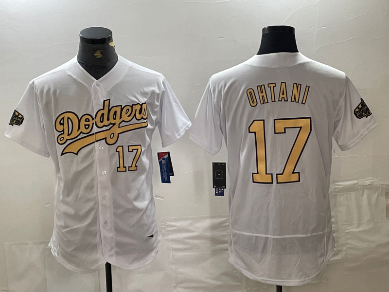 Los Angeles Dodgers #17 Shohei Ohtani Number White 2022 All Star Stitched Flex Base Baseball Jerseys baseball jersey product view 1