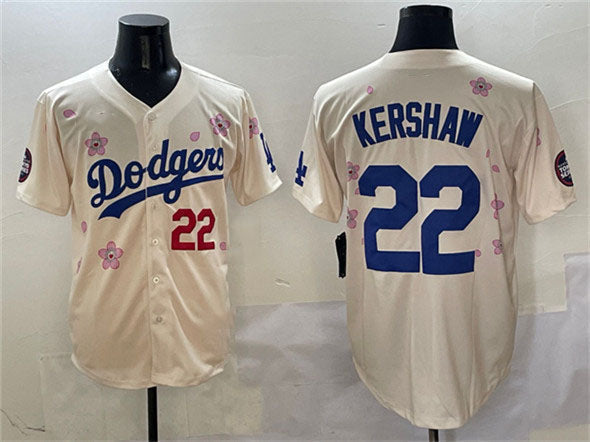 Los Angeles Dodgers #22 Clayton Kershaw Cream 2025 Tokyo Series Limited Stitched Baseball Jersey baseball jersey product view 1