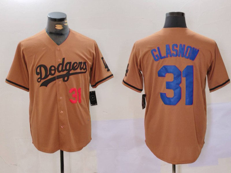 Los Angeles Dodgers #31 Tyler Glasnow Number Olive Cool Base Limited Stitched Baseball Jerseys baseball jersey product view 1
