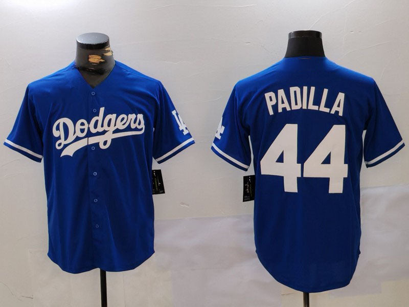 Los Angeles Dodgers #44 Vicente Padilla Blue Cool Base Stitched Baseball Jersey baseball jersey product view 1