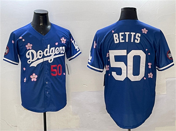 Los Angeles Dodgers #50 Mookie Betts Royal 2025 Tokyo Series Limited Stitched Baseball Jersey baseball jersey product view 1