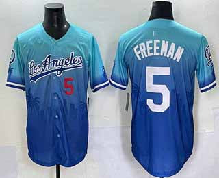 Los Angeles Dodgers #5 Freddie Freeman Blue 2025 City Connect Limited Stitched Baseball Jersey baseball jersey product view 1