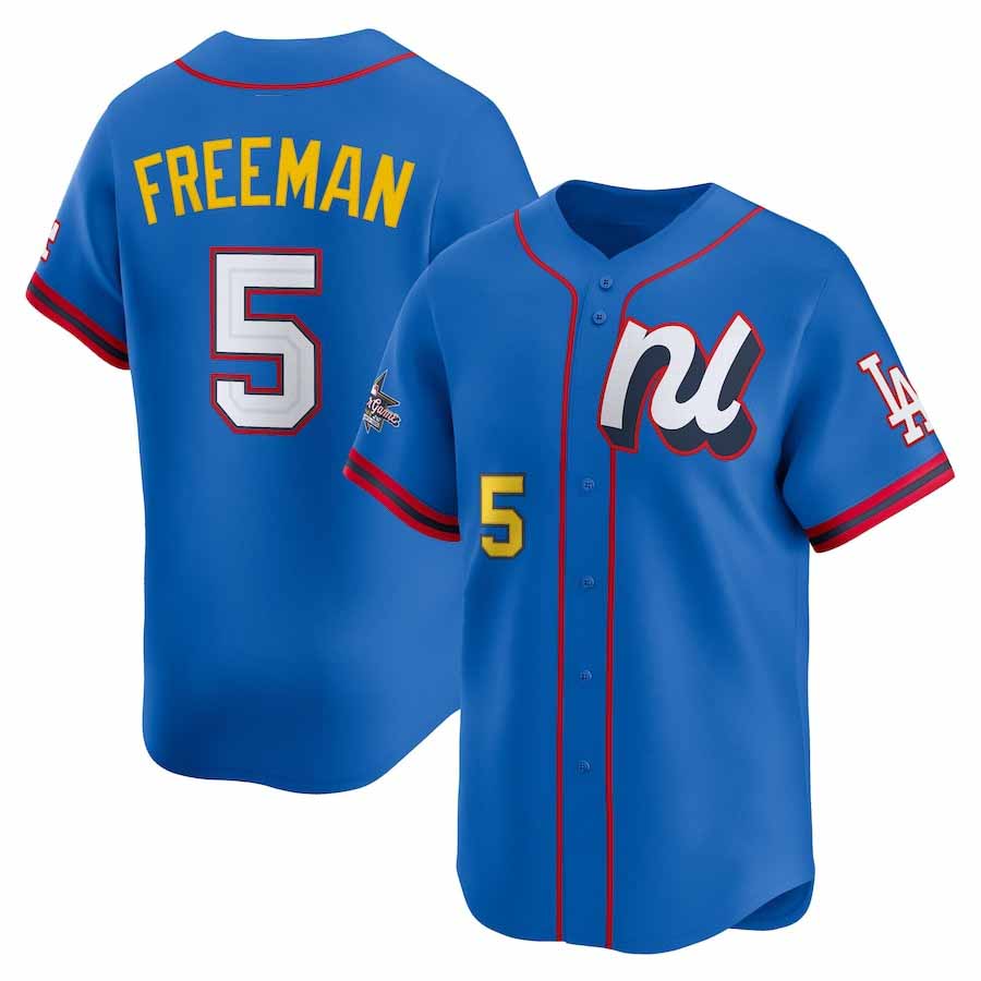 Los Angeles Dodgers #5 Freddie Freeman National League 2025 All-Star Edition Limited Player Jersey - Blue Baseball Jersey baseball jersey product view 1