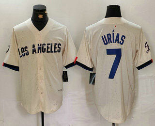 Los Angeles Dodgers #7 Julio Urias Cream 2024 City Connect Limited Stitched Baseball Jerseys baseball jersey product view 1