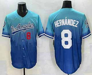 Los Angeles Dodgers #8 Enrique Hernandez Blue 2025 City Connect Limited Stitched Baseball Jersey baseball jersey product view 1