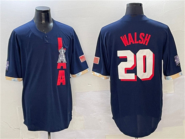Los Angeles Angels #20 Jared Walsh 2021 Navy All-Star Cool Base Stitched Baseball Jersey baseball jersey product view 1