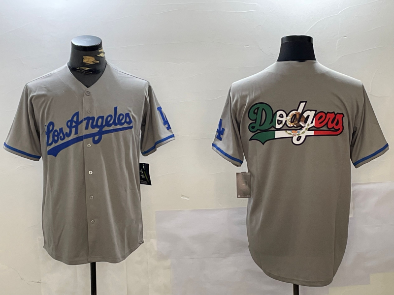 Los Angeles Dodgers Blank Grey With los Cool Base Stitched Baseball Jerseys baseball jersey product view 1