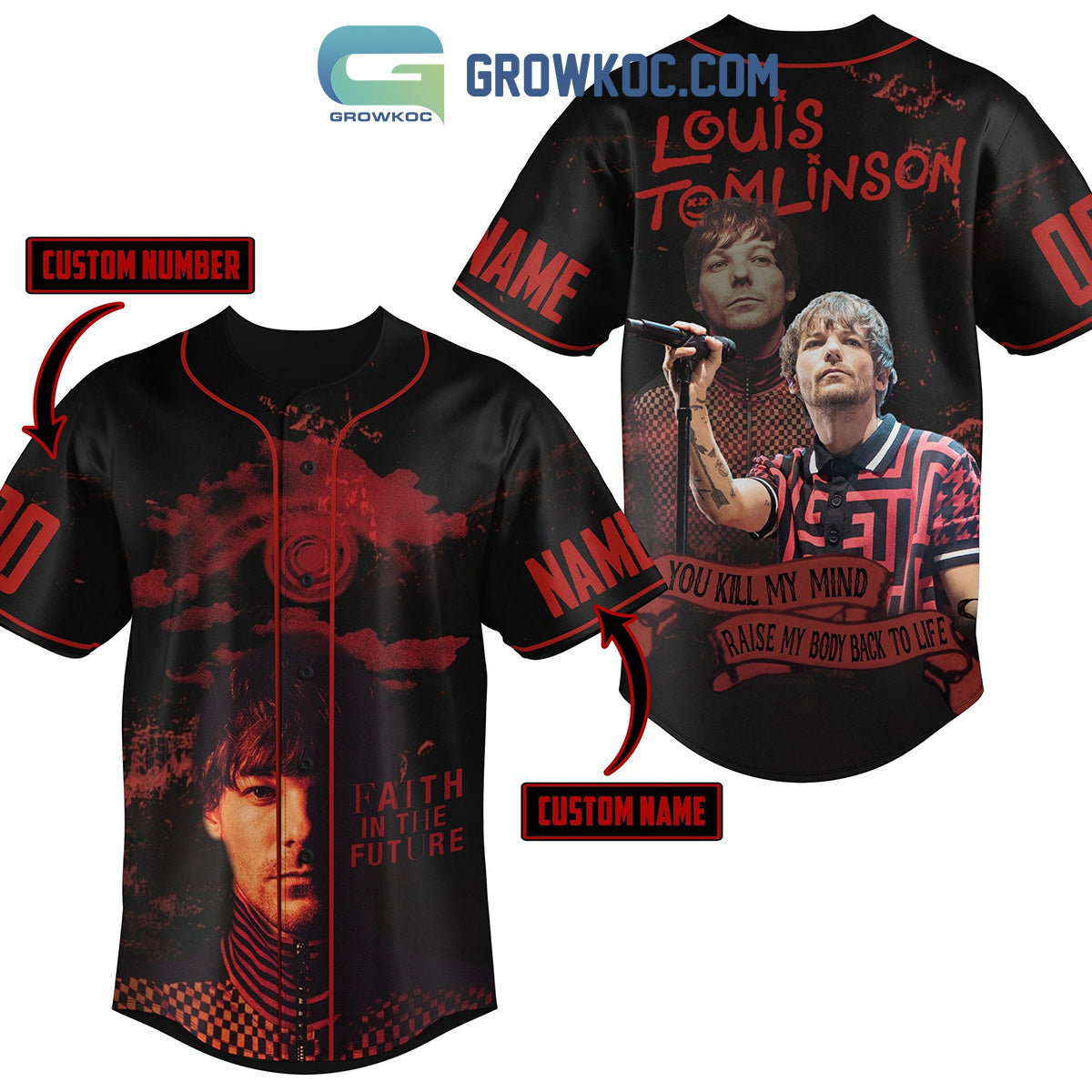 Louis Tomlinson Faith In The Future Personalized Baseball Jersey Unisex T-shirt, Sweatshirt, Hoodie, Long Sleeve Tee - T-Shirt, Sweatshirt, Hoodie