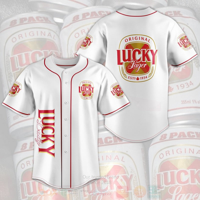 FASHION Lucky Lager Baseball Jerseys Botton Shirt Unisex T-shirt, Sweatshirt, Hoodie, Long Sleeve Tee - T-Shirt, Sweatshirt, Hoodie