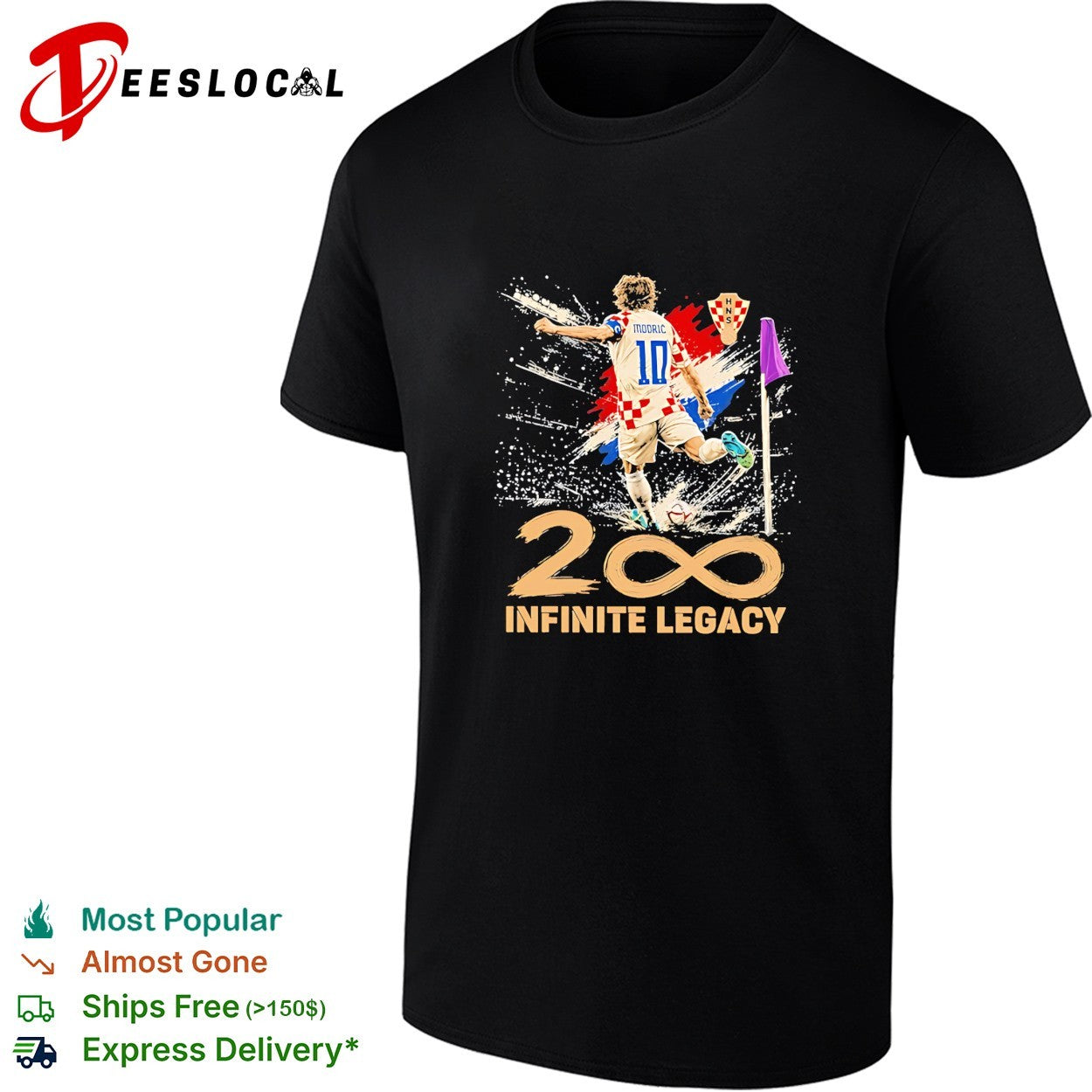 Luka Modric Croatia National Team 200 Infinite Legacy shirt Unisex T-shirt, Sweatshirt, Hoodie, Long Sleeve Tee - T-Shirt, Sweatshirt, Hoodie