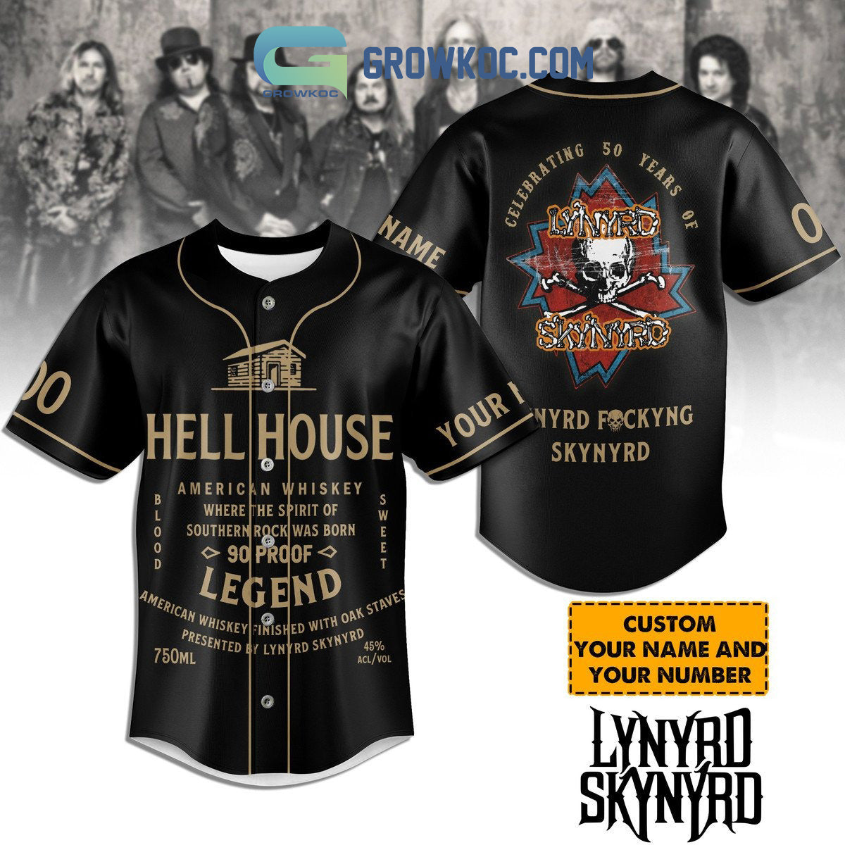 Lynyrd Skynyrd Hell House Celebrating 50 Years Of The Memories Personalized Baseball Jersey - T-Shirt, Sweatshirt, Hoodie