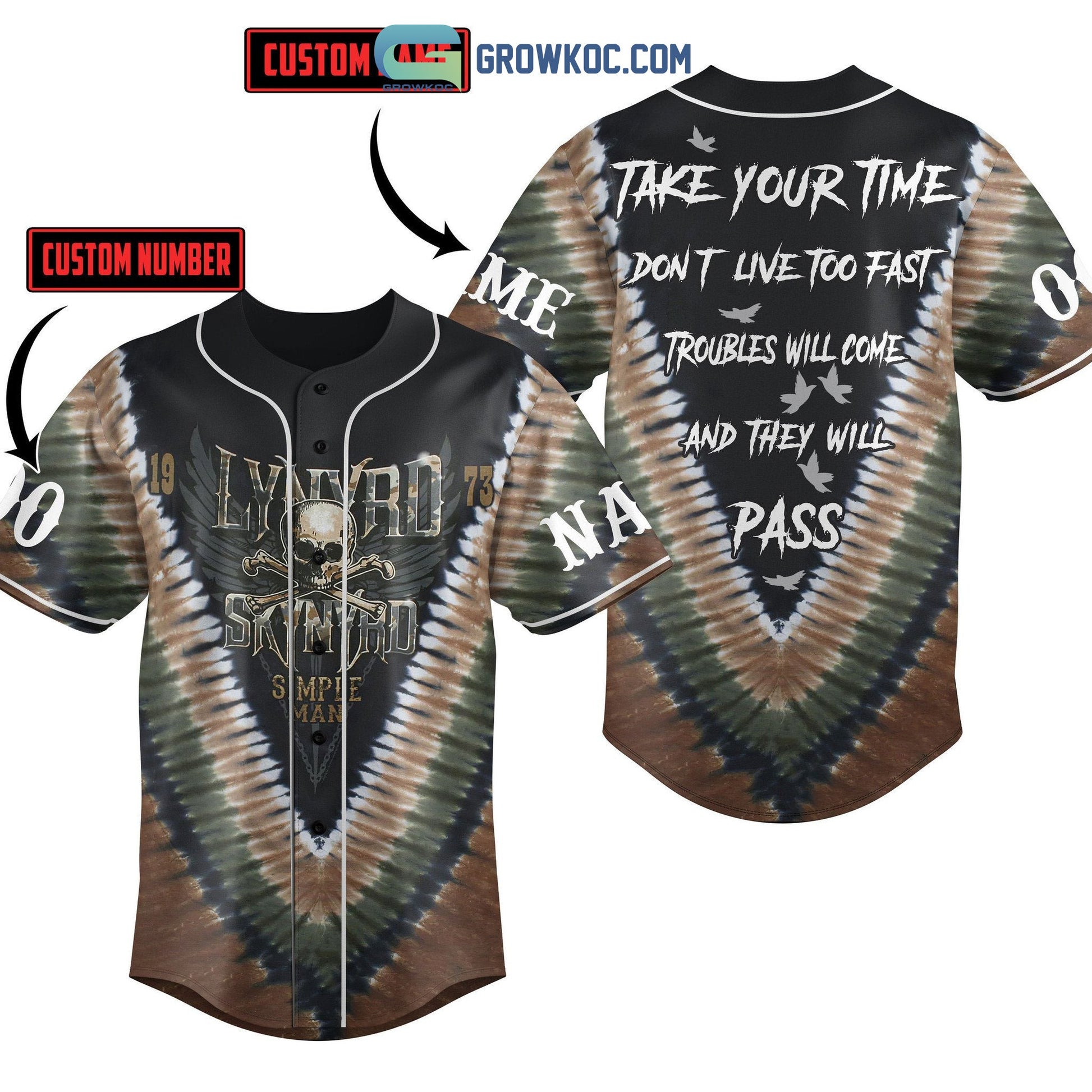 Lynyrd Skynyrd Simple Man 1973 Personalized Baseball Jersey Unisex T-shirt, Sweatshirt, Hoodie, Long Sleeve Tee - T-Shirt, Sweatshirt, Hoodie