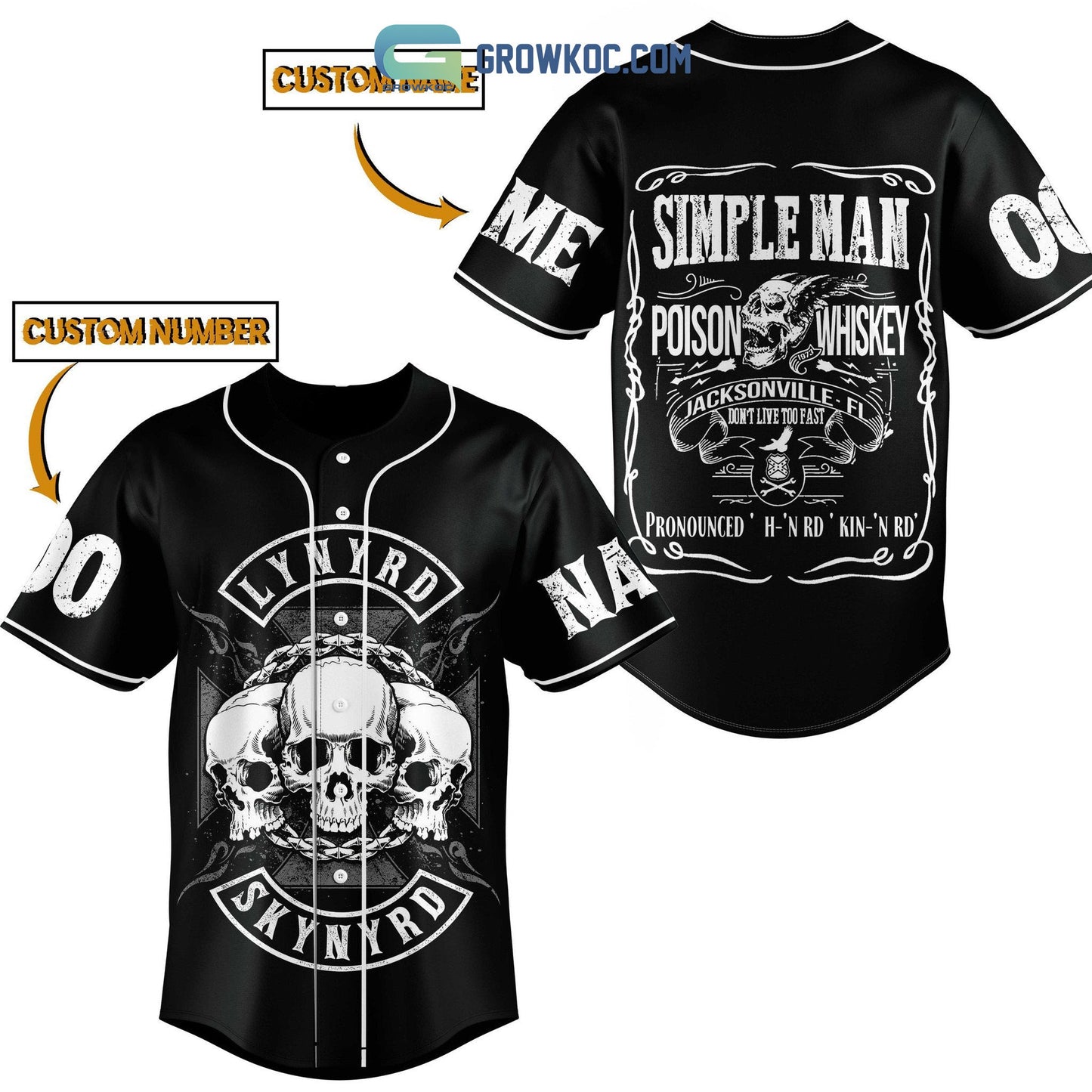 Lynyrl Skynyrd Simple Man Personalized Baseball Jersey Unisex T-shirt, Sweatshirt, Hoodie, Long Sleeve Tee - T-Shirt, Sweatshirt, Hoodie