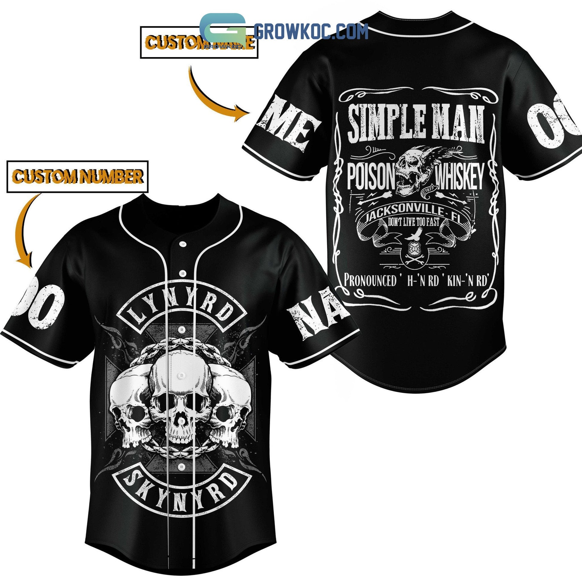 Lynyrl Skynyrd Simple Man Personalized Baseball Jersey Unisex T-shirt, Sweatshirt, Hoodie, Long Sleeve Tee - T-Shirt, Sweatshirt, Hoodie