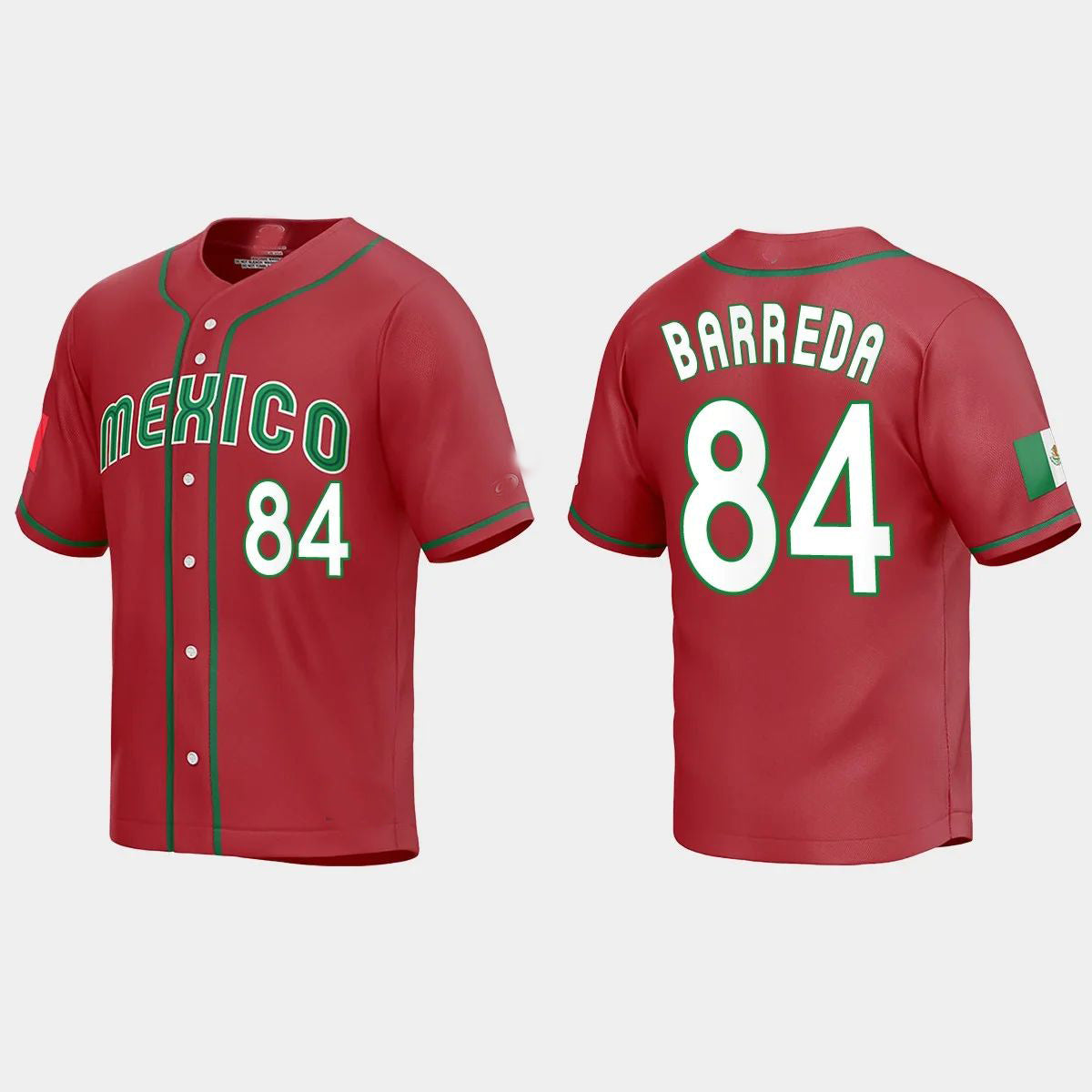 #84 MANNY BARREDA MEXICO BASEBALL 2023 WORLD BASEBALL CLASSIC REPLICA JERSEY ¨C RED Stitches Baseball Jerseys baseball jersey product view 1
