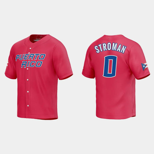 #0 MARCUS STROMAN PUERTO RICO BASEBALL 2023 WORLD BASEBALL CLASSIC JERSEY ¨C RED Stitches Baseball Jerseys baseball jersey product view 1