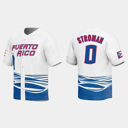 #0 MARCUS STROMAN PUERTO RICO BASEBALL 2023 WORLD BASEBALL CLASSIC JERSEY ¨C WHITE Stitches Baseball Jerseys baseball jersey product view 1