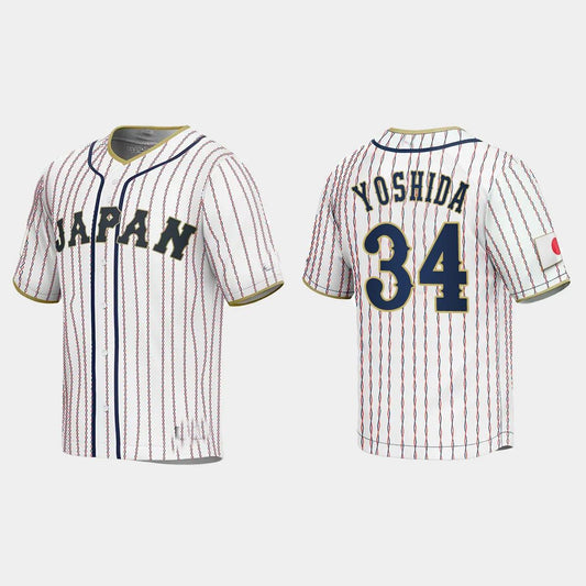 #34 MASATAKA YOSHIDA JAPAN BASEBALL 2023 WORLD BASEBALL CLASSIC JERSEY ¨C WHITE Stitches Baseball Jerseys baseball jersey product view 1
