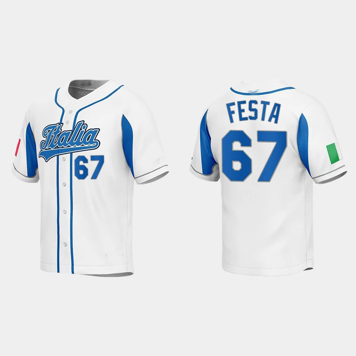#67 MATT FESTA ITALY BASEBALL 2023 WORLD BASEBALL CLASSIC JERSEY ¨C WHITE Stitches Baseball Jerseys baseball jersey product view 1