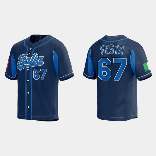 #67 MATT FESTA WORLD BASEBALL CLASSIC 2023 WORLD BASEBALL CLASSIC JERSEY ¨C NAVY Stitches Baseball Jerseys baseball jersey product view 1