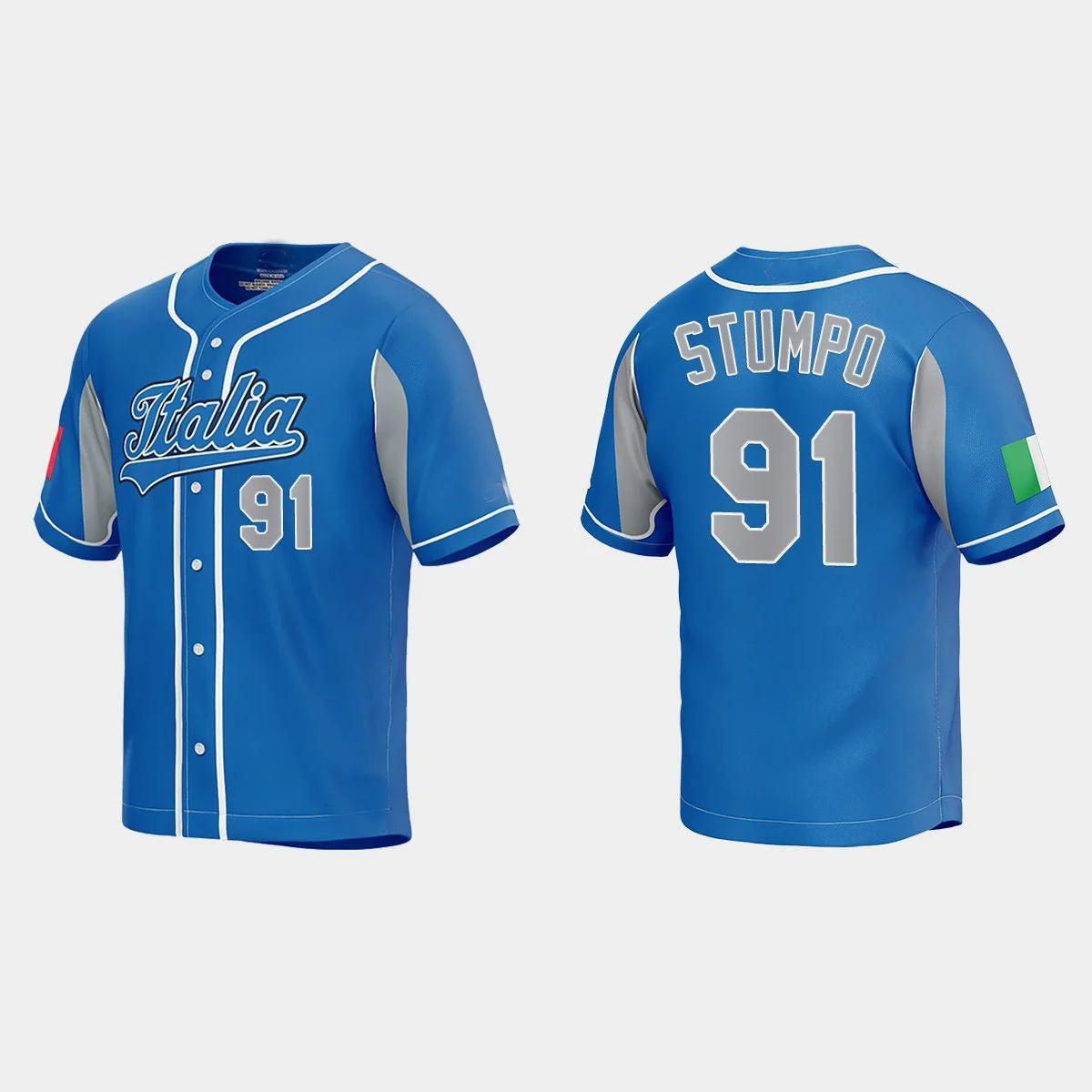 #91 MITCHELL STUMPO ITALY BASEBALL 2023 WORLD BASEBALL CLASSIC JERSEY ¨C ROYAL Stitches Baseball Jerseys baseball jersey product view 1
