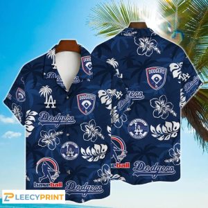 MLB Baseball Tropical Floral 2024 LA Dodgers Hawaiian Shirt Unisex T-shirt, Sweatshirt, Hoodie, Long Sleeve Tee - T-Shirt, Sweatshirt, Hoodie