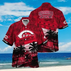 MLB Cincinnati Reds Hawaiian Shirt Palm Tree Pattern For Fans Unisex T-shirt, Sweatshirt, Hoodie, Long Sleeve Tee - T-Shirt, Sweatshirt, Hoodie