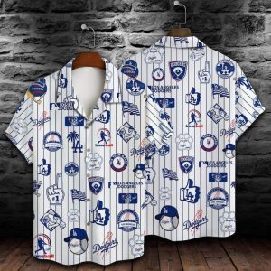 MLB LA Dodgers Hawaiian Shirt Baseball Pattern Beach Gift For Him Unisex T-shirt, Sweatshirt, Hoodie, Long Sleeve Tee - T-Shirt, Sweatshirt, Hoodie