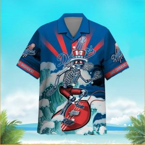 MLB Los Angeles Dodgers Grateful Dead Hawaiian Shirt, LA Dodgers Hawaiian Shirt Unisex T-shirt, Sweatshirt, Hoodie, Long Sleeve Tee - T-Shirt, Sweatshirt, Hoodie