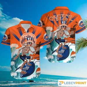 MLB New York Mets Grateful Dead Hawaiian Shirt, New York Mets Hawaiian Shirt Unisex T-shirt, Sweatshirt, Hoodie, Long Sleeve Tee - T-Shirt, Sweatshirt, Hoodie