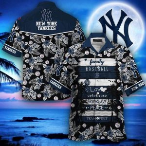 MLB New York Yankees Family Baseball Hawaiian Shirt Unisex T-shirt, Sweatshirt, Hoodie, Long Sleeve Tee - T-Shirt, Sweatshirt, Hoodie