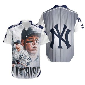 MLB New York Yankees Hawaiian Shirt Aaron Judge All Rise Gift For Sport Fans Unisex T-shirt, Sweatshirt, Hoodie, Long Sleeve Tee - T-Shirt, Sweatshirt, Hoodie