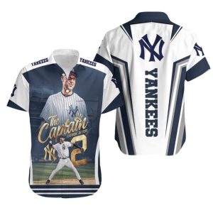 MLB New York Yankees Hawaiian Shirt Derek Jeter The Captain Unisex T-shirt, Sweatshirt, Hoodie, Long Sleeve Tee - T-Shirt, Sweatshirt, Hoodie