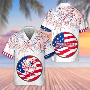 MLB New York Yankees Hawaiian Shirt Fireworks Independence Day, Yankees Tropical Shirt Unisex T-shirt, Sweatshirt, Hoodie, Long Sleeve Tee - T-Shirt, Sweatshirt, Hoodie