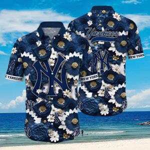 MLB New York Yankees Hawaiian Shirt Hitting Fashion Highs For Fans Unisex T-shirt, Sweatshirt, Hoodie, Long Sleeve Tee - T-Shirt, Sweatshirt, Hoodie