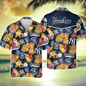 MLB New York Yankees Hawaiian Shirt Tropical Flower Pattern Trendy Summer Gift, Yankees Tropical Shirt - T-Shirt, Sweatshirt, Hoodie